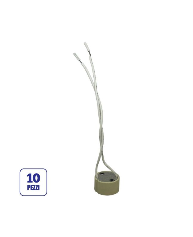 Portalampada GU10 in Ceramica Confezione 10 Pezzi - Mondo LED