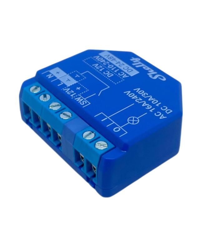 Relè Smart Wi-Fi/Bluetooth 16A 240V con Contatto Pulito - Shelly