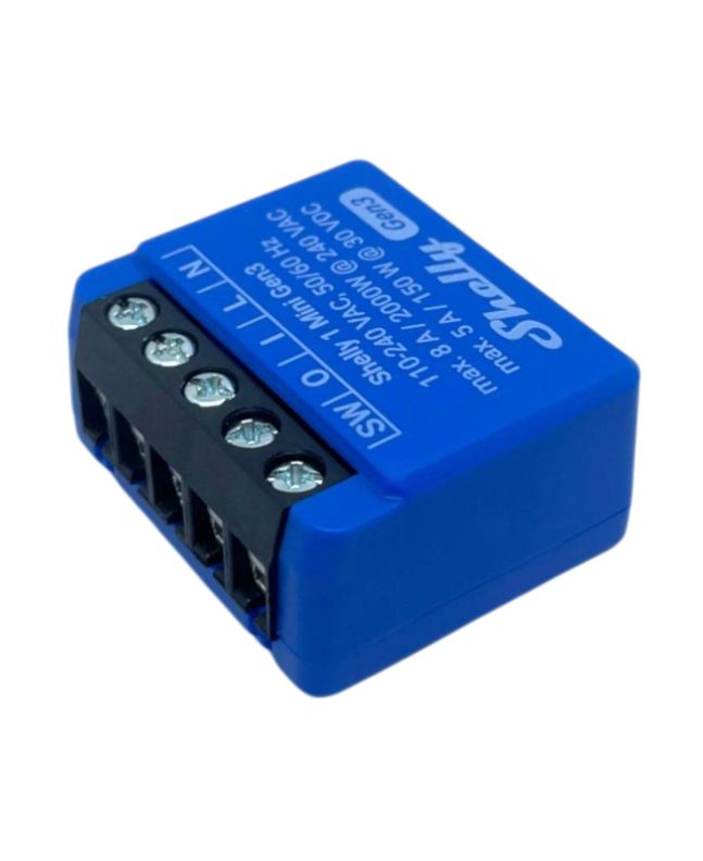 Relè Smart Wi-Fi/Bluetooth 8A 240V con Contatti Puliti - Shelly