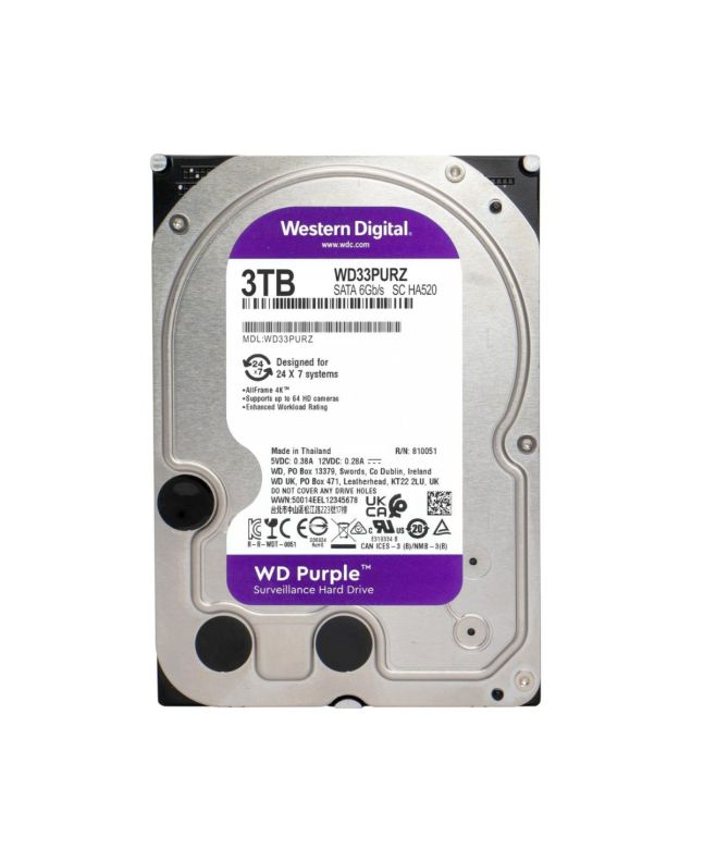 Hard Disk 3TB 3.5" SATA CMR 256MB Cache WD33PURZ - Western Digital