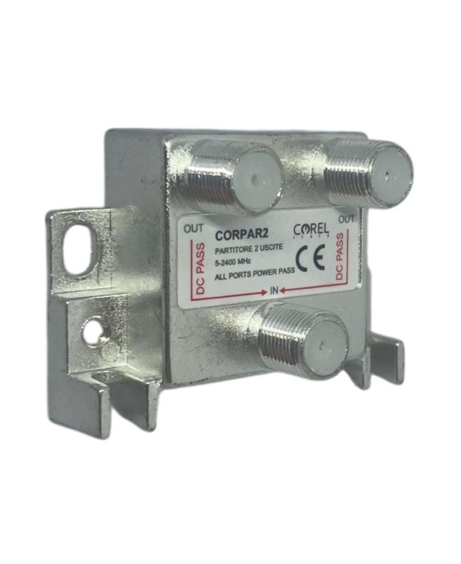 Partitore Connettore F 2 Uscite 5‑2400 MHz Classe A - Corel