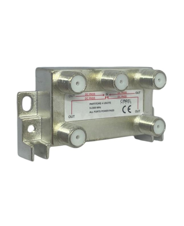 Partitore Connettore F 4 Uscite 5‑2400 MHz Classe A - Corel