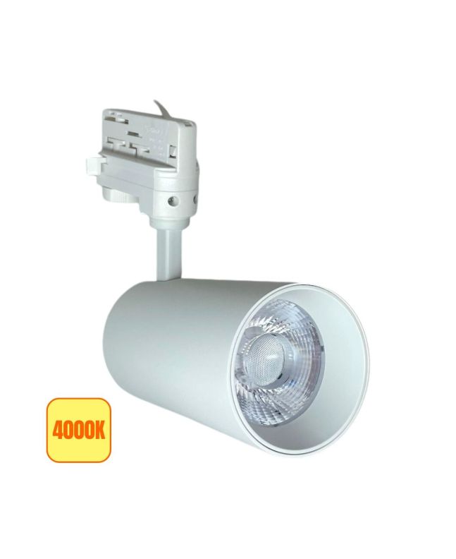 Faretto LED 30W per Binario Trifase 4000K Ø80mm IP20 - Kosoom