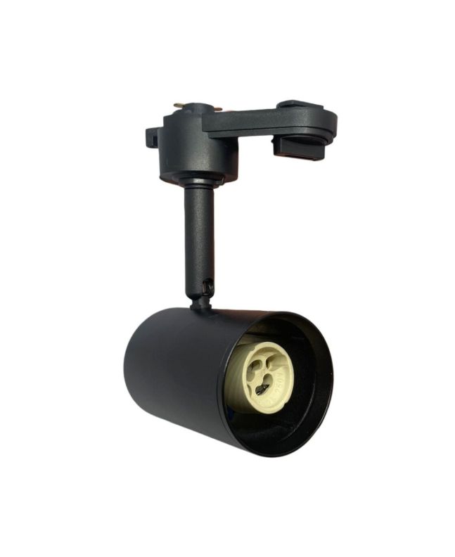 Portafaretto LED GU10 Ø53mm Nero per Binario Monofase