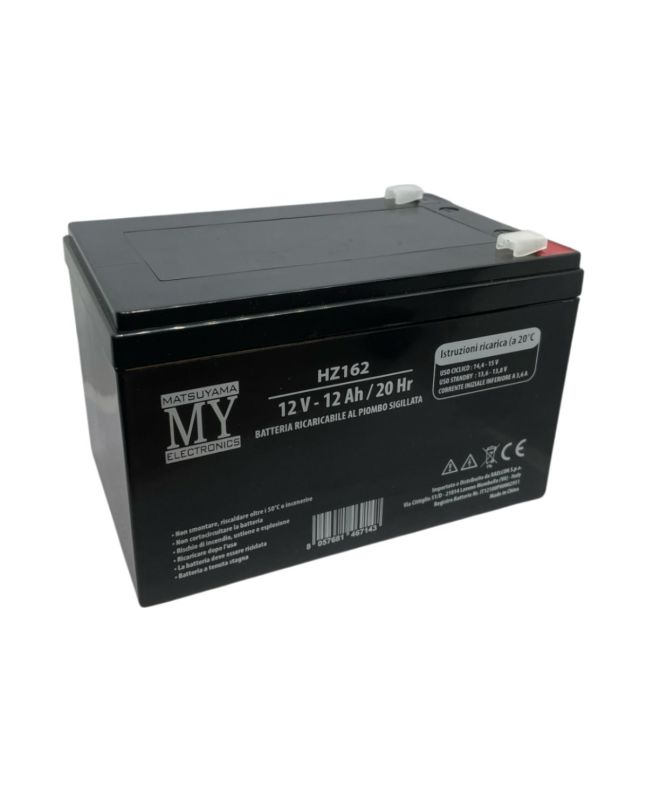 Batteria Ricaricabile al Piombo 12V 12Ah 20Hr HZ162 - Matsuyama
