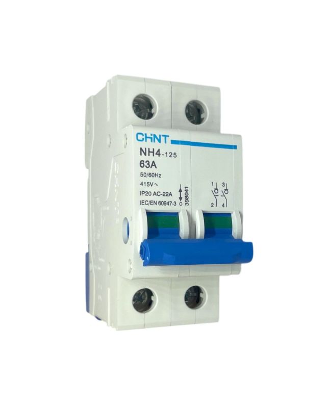Sezionatore 2 Moduli 63A 415V 2 Moduli IP20 AC-22A - Chint