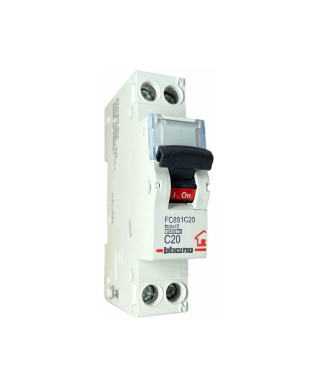 Magnetotermico 1 Modulo 1P+N 20A 4,5kA Curva C - BTicino
