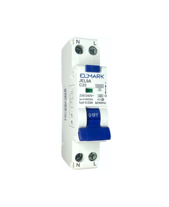 Magnetotermico Differenziale 1 Modulo 20A 30mA 6kA Curva C - Elmark