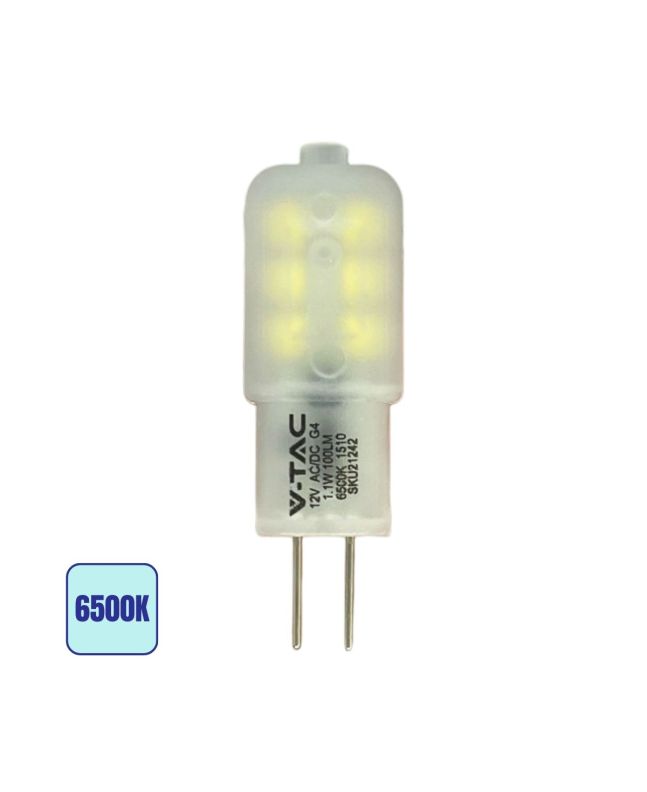 Lampadina LED G4 1.1W 6500K 100lm 300° Chip Samsung - V-Tac