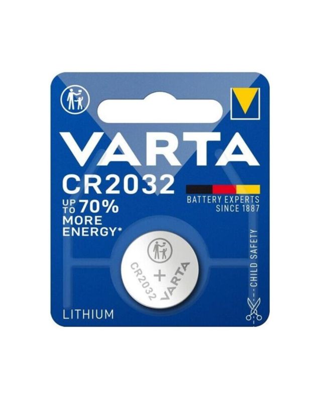 Batteria a Bottone CR2032 3V al Litio +70% di Energia - Varta 