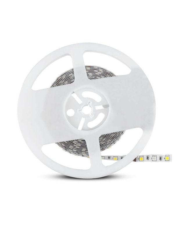 Striscia Strip LED 12V 8W/m 5m SMD RGB + 4000K 60 LED/m IP20 - V-TAC