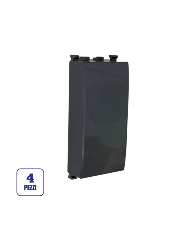 4x Copriforo Falso Polo Compatibili Vimar Plana Antracite - Tot Electric