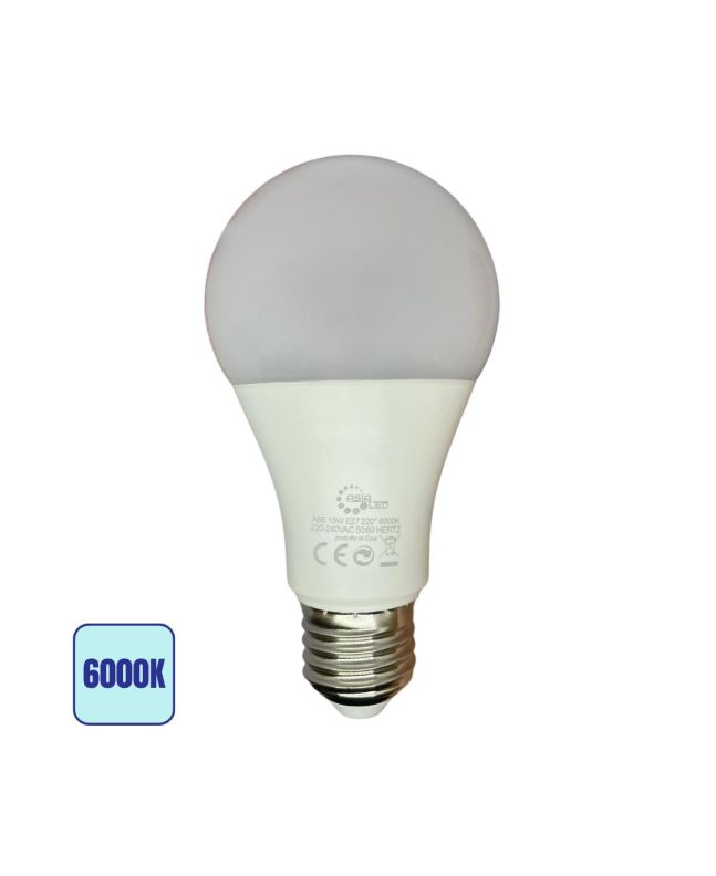 Lampadina LED E27 15W A65 SMD 6000K - 1500 Lumens, Alta Efficienza