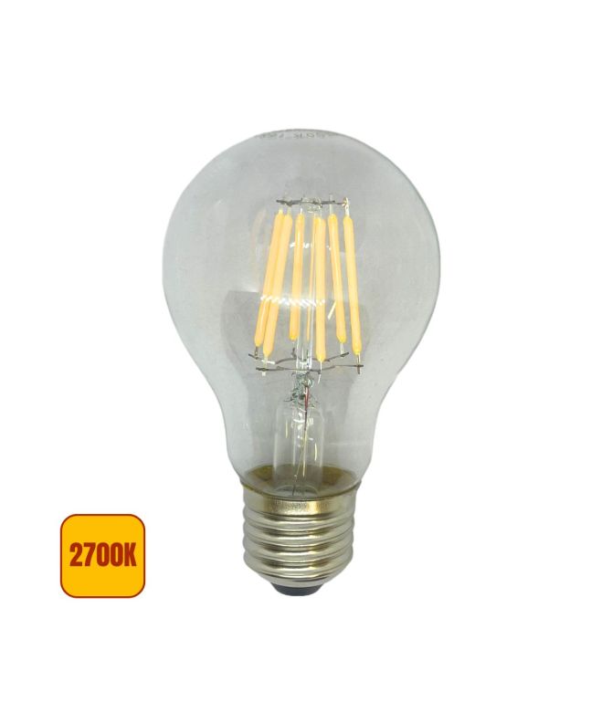 Lampadina LED E27 A60 Filamento Dimmerabile 6W 2700K 1500Lm Luce Calda