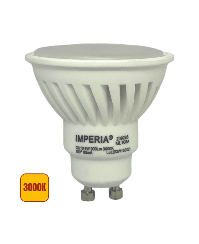 Lampadina LED GU10 9W 3000K 900lm 120° Dimmerabile - Imperia