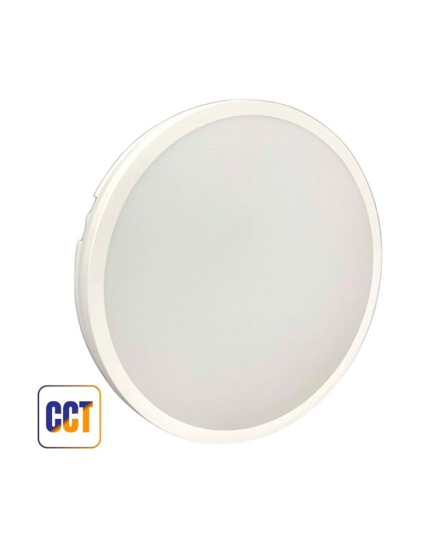 Plafoniera LED 50W Bianca "Lele" Ø380mm IP65 3CCT 5000lm - Mondo LED