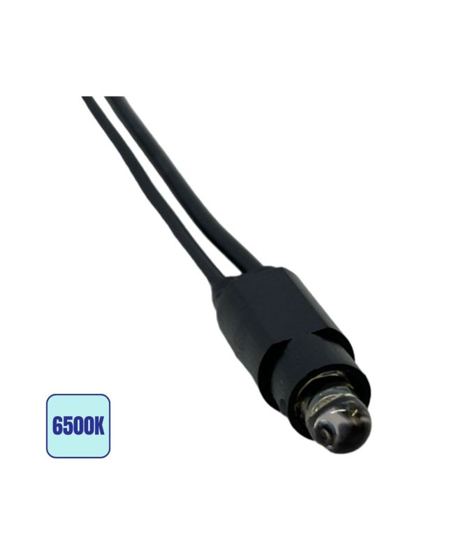 Spia LED Bianca 6500K 0,01W per Interruttori Basculanti Cavo Nero