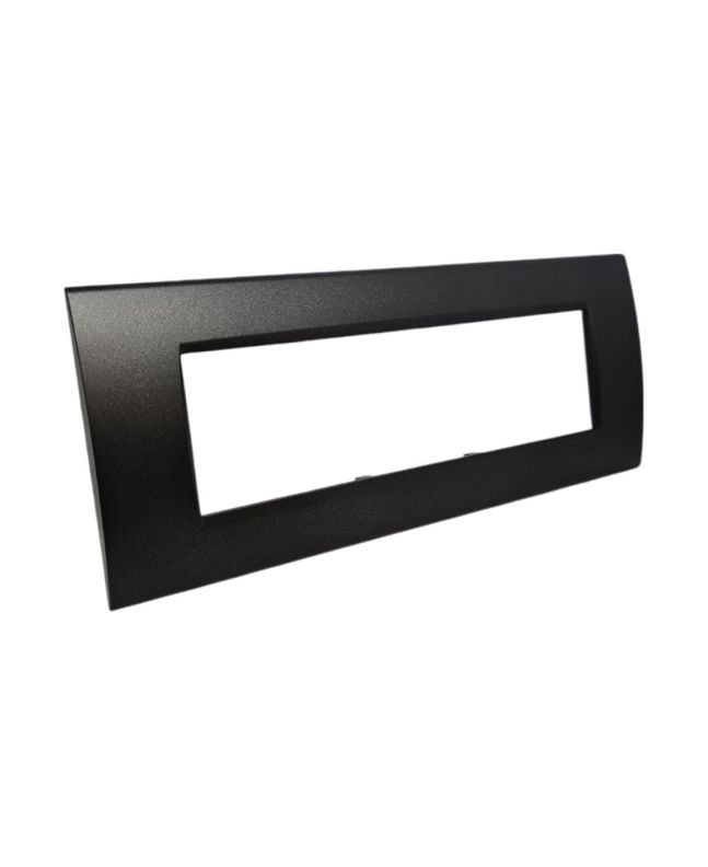 Placca 7 Posti Nera Compatibile Living Light TOT-8007-02 Tot Electric