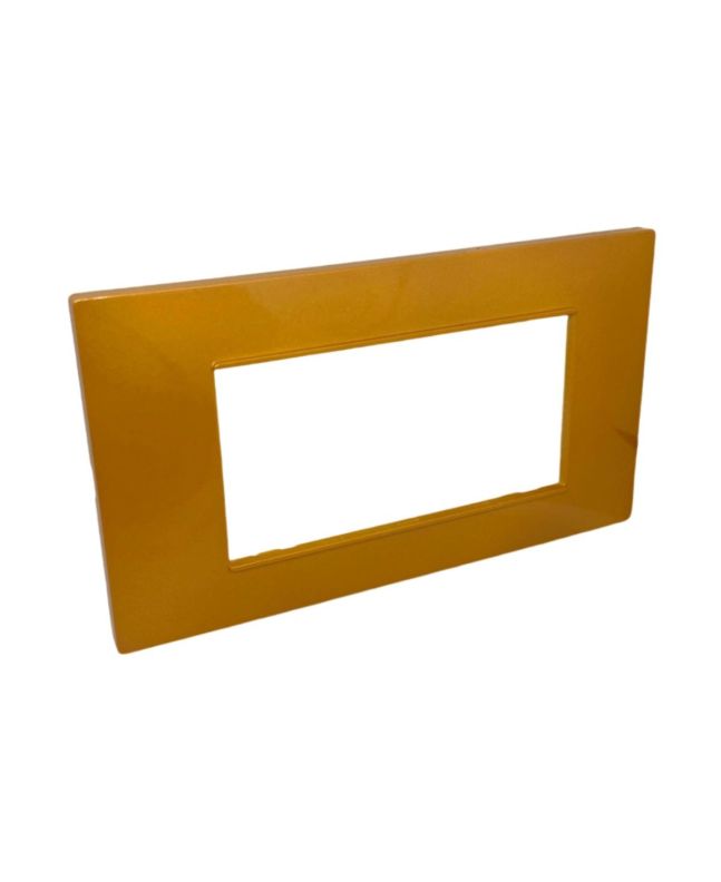 Placca 4 Posti Arancio Compatibile Vimar Plana - Tot Electric