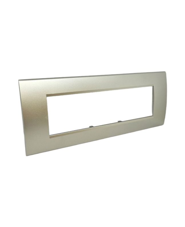 Placca 7 Posti Grigio Chiaro Compatibile Living Light - Tot Electric