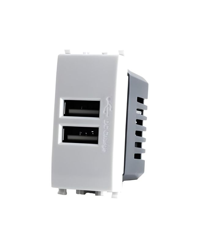 Presa USB Doppia 5V TOT-621-B Compatibile Vimar Plana - Tot Electric