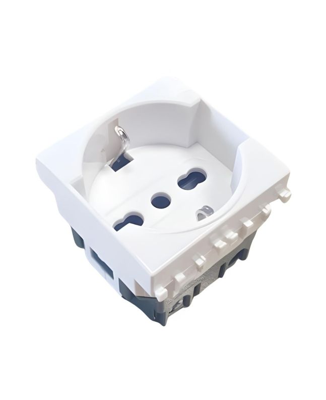 Presa Schuko 16A 250V Bianca TOT-614-B Compatibile Vimar Plana
