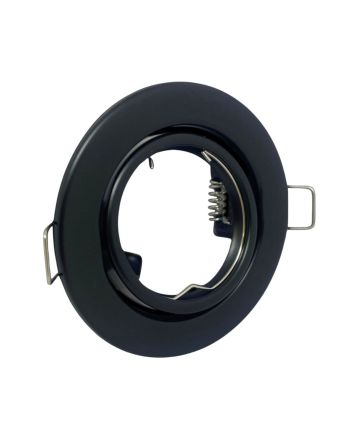 Portafaretto GU10 MR16 Rotondo Orientabile Nero Opaco Ø90mm Mondoled