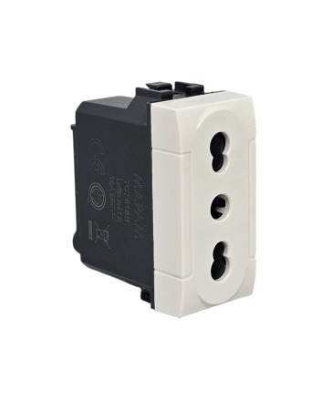 Presa Bivalente 16A 250V Bianca Compatibile Living International