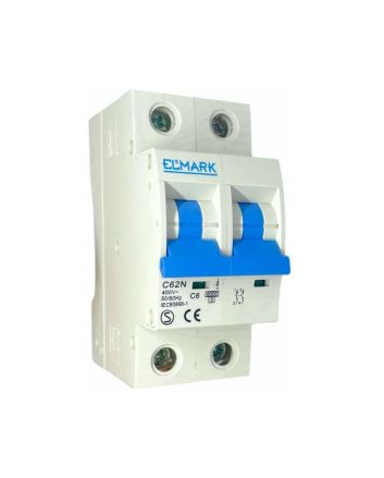 Magnetotermico 2 Moduli 2P 6A 6kA Curva C - Elmark