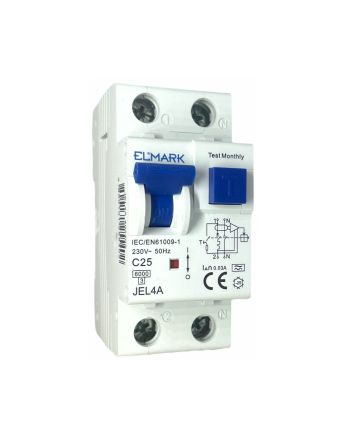 Magnetotermico Differenziale 2 Moduli 25A 30mA 6kA Curva C - Elmark