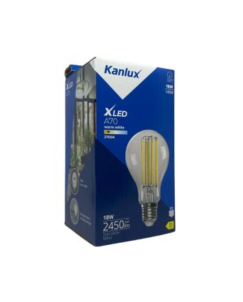 Lampadina LED E27 A70 18W 2700k 2450Lm a Filamento 360° - Kanlux