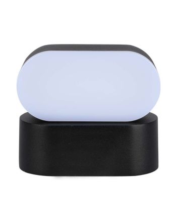 Lampada LED da Muro Ovale 6W 4000K 660lm Nera Ruotabile IP65 - V-TAC