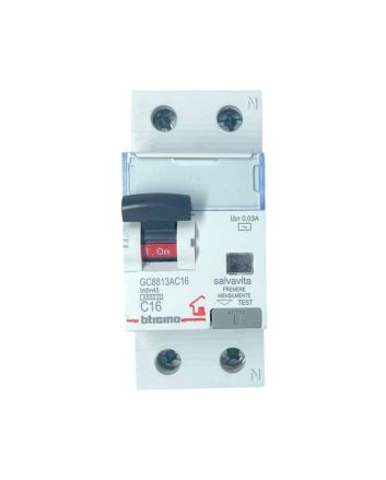 Magnetotermico Differenziale 2 Moduli 16A 30mA 4.5kA Curva C - Bticino