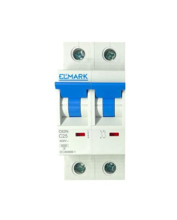 Magnetotermico 2 Moduli 2P 25A 6kA Curva C - Elmark