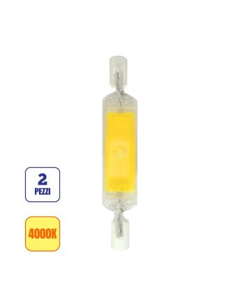 Set 2x Lampadine LED R7S Dimmerabili 8W - Luce Naturale 4000K, 78mm