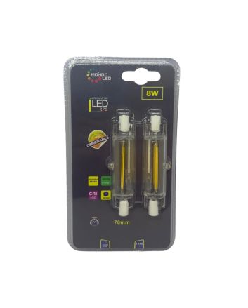 Set 2x Lampadine LED R7S Dimmerabili 8W - Luce Naturale 4000K, 78mm