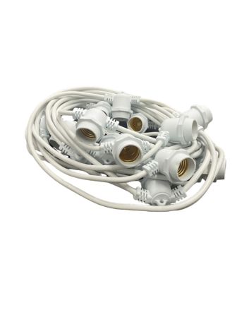 Catenaria LED E27 10m 15 Portalampada Bianca IP65 220V Prolungabile