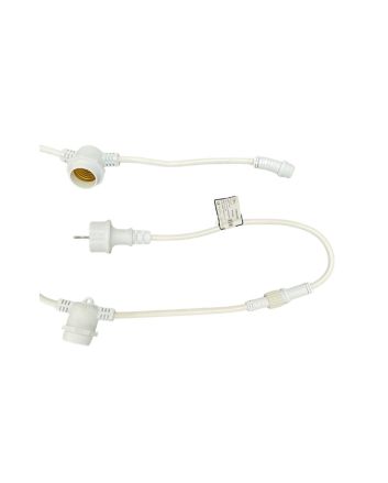 Catenaria LED E27 10m 15 Portalampada Bianca IP65 220V Prolungabile