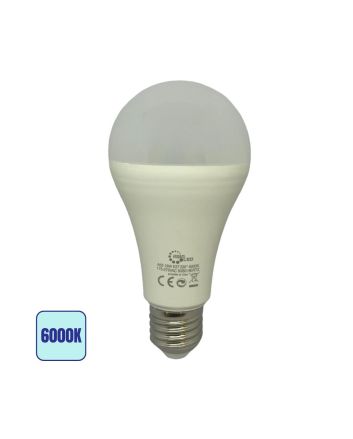 Lampadina LED E27 18W A65 SMD 6000K - 1800 Lumens, Alta Efficienza