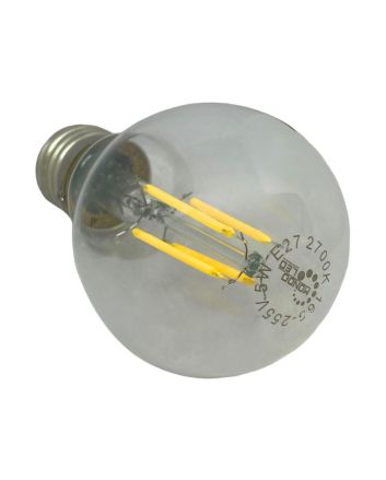 Lampadina LED E27 5W A60 Filamento 650Lm Luce Calda 2700K Trasparente