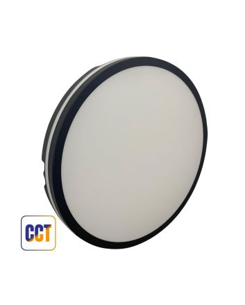 Plafoniera LED 50W Nera "Lele" Ø380mm IP65 3CCT 5000lm - Mondo LED