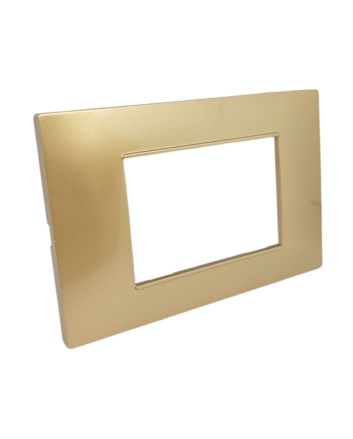 Placca 3 Posti Oro M-6003-12 Compatibile Vimar Plana - Tot Electric