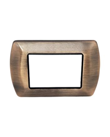 Placca Metallo 3 Posti Color Rame Compatibile Living International