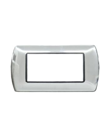 Placca 4 Posti Argento Lucido TOT-8804-T-4 per Living International