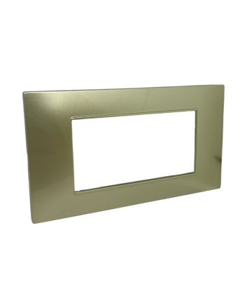 Placca 4 Posti Sabbia M-6004-11 Compatibile Vimar Plana - Tot Electric