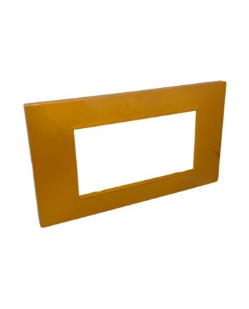 Placca 4 Posti Arancio Compatibile Vimar Plana - Tot Electric