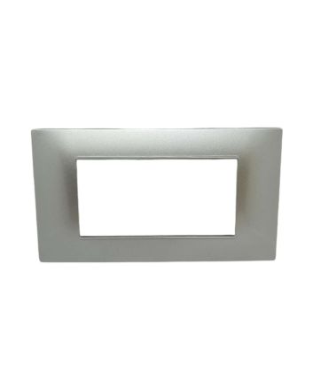 Placca 4 Posti Silver M-6004-9 Compatibile Vimar Plana - Tot Electric