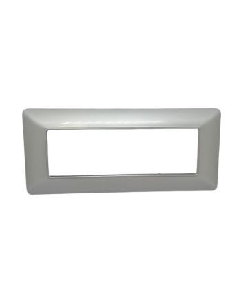 Placca 6 Posti Argento Cromato Compatibile Matix - Tot Electric
