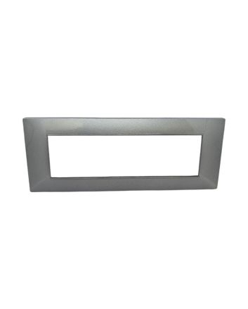 Placca 7 Posti Grigio Scuro Compatibile Vimar Plana - Tot Electric
