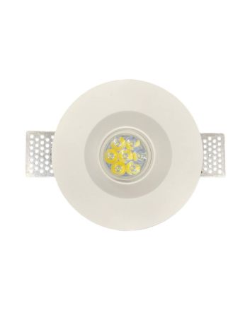 Portafaretto in Gesso Tondo Ø 130 mm da Incasso GU10 Verniciabile